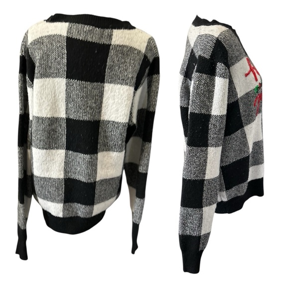 “Holly Jolly” Buffalo Plaid Holiday Sweater - Picture 3 of 6